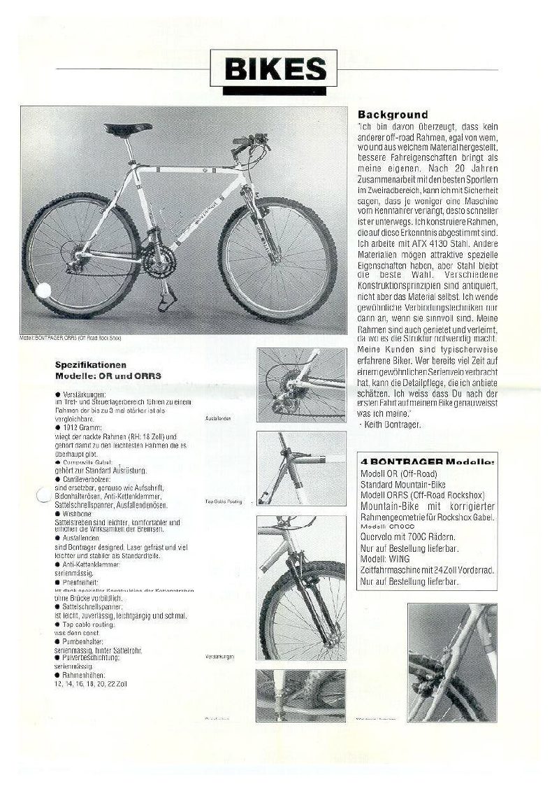 Bontrager Undated catalog cover