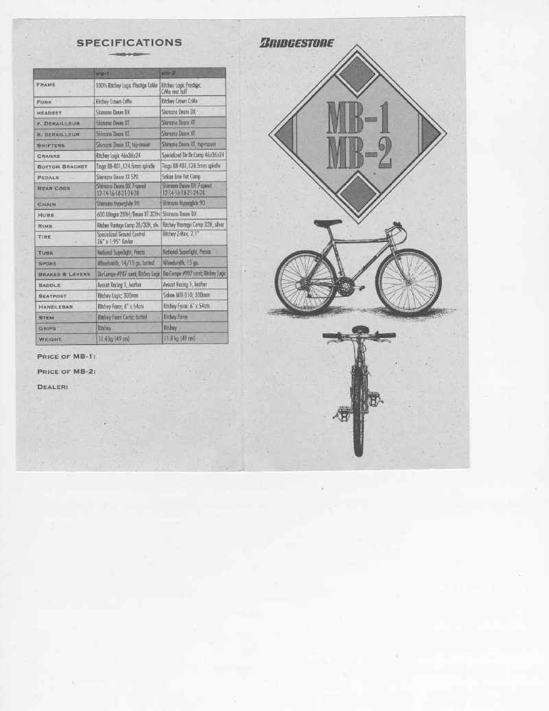 Bridgestone 1998 catalog cover
