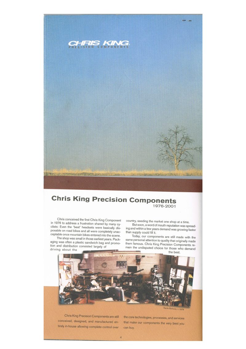 Chris King 2000 catalog cover
