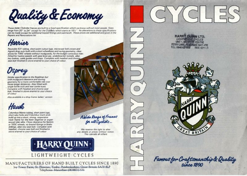 Harry Quinn 1989 catalog cover