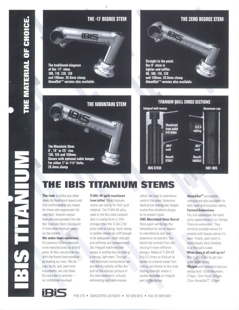 Ibis 1992 catalog cover