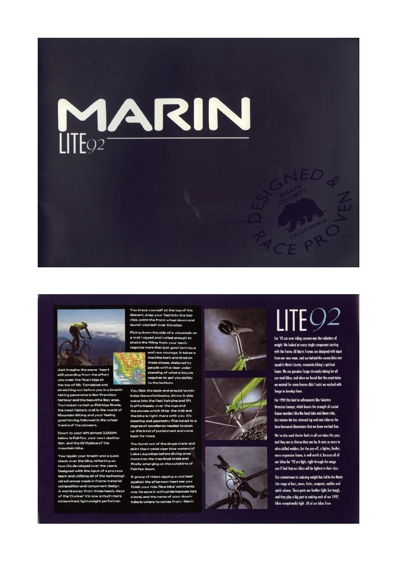 Marin 1992 catalog cover