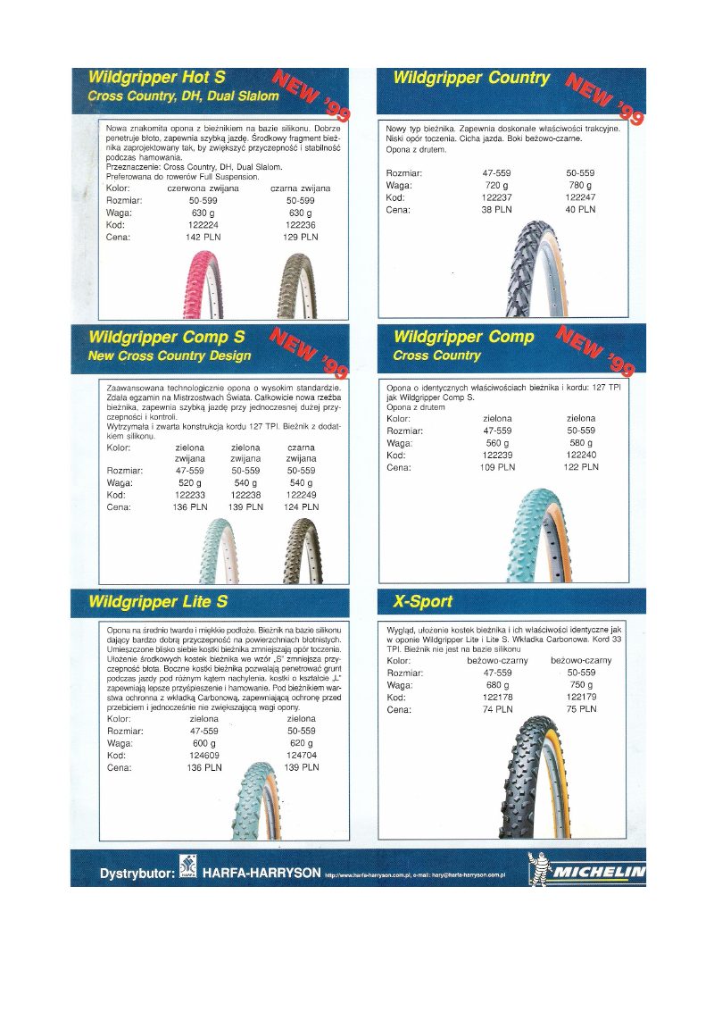 Michelin 1999 catalog cover