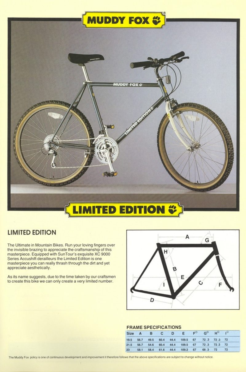 Muddy Fox 1988 catalog cover
