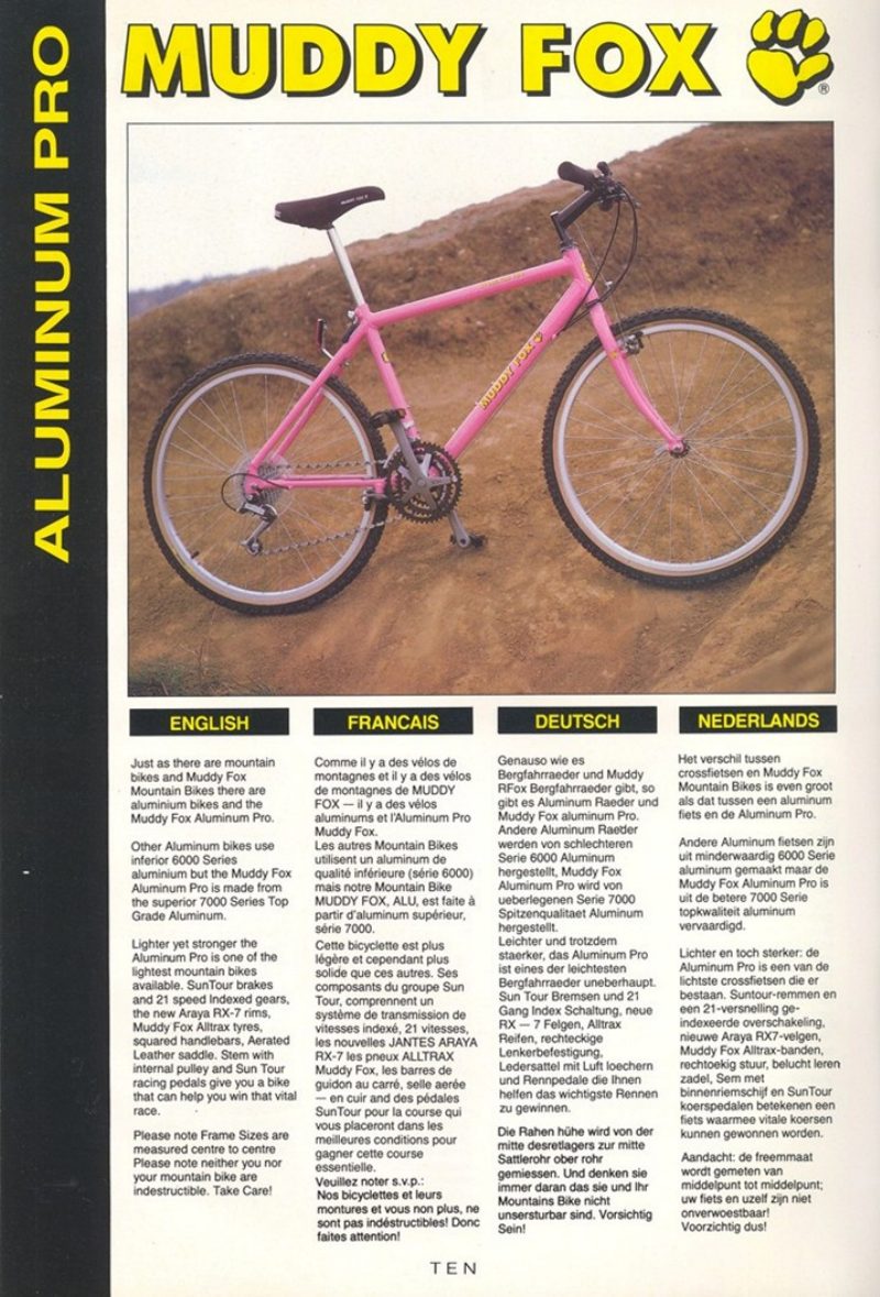 Muddy Fox 1989 catalog cover