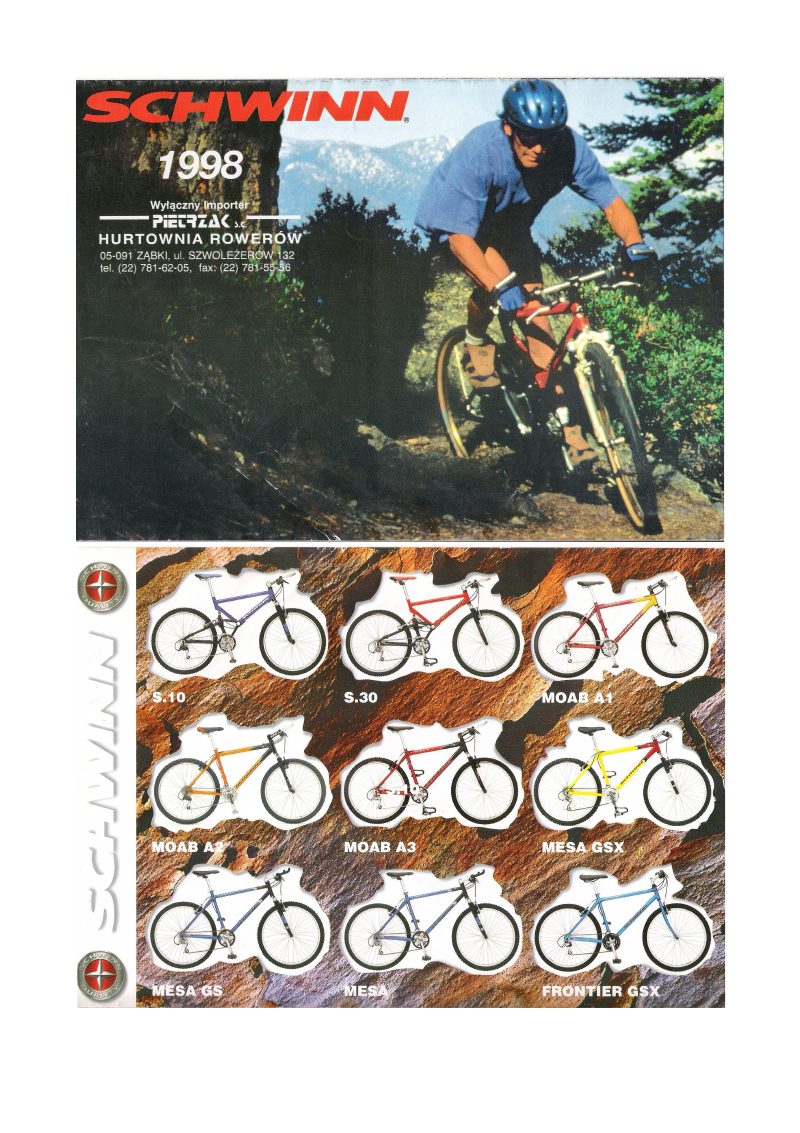 Schwinn 1998 catalog cover