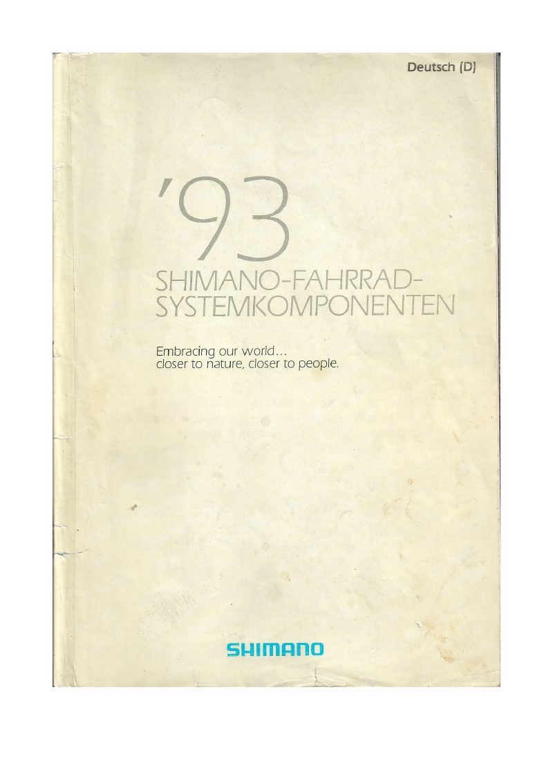 Shimano 1993 catalog cover