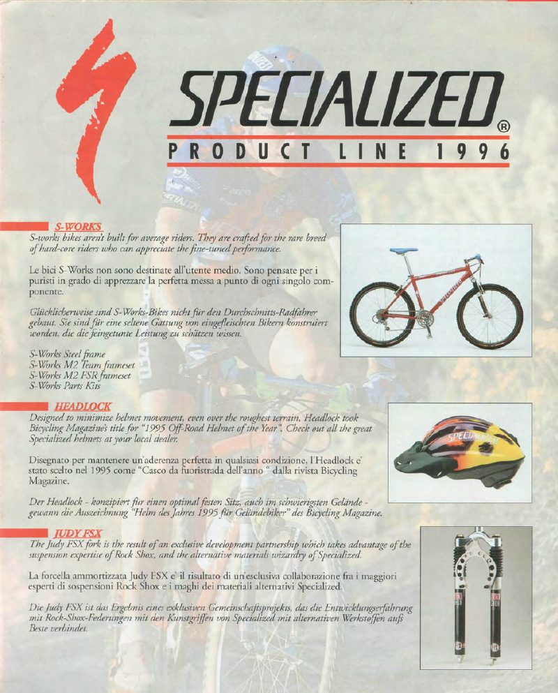 Specialized 1996 catalog cover