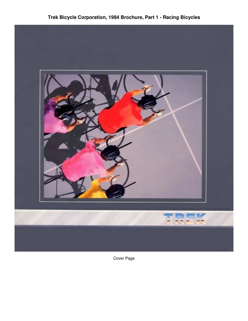 Trek 1984 catalog cover