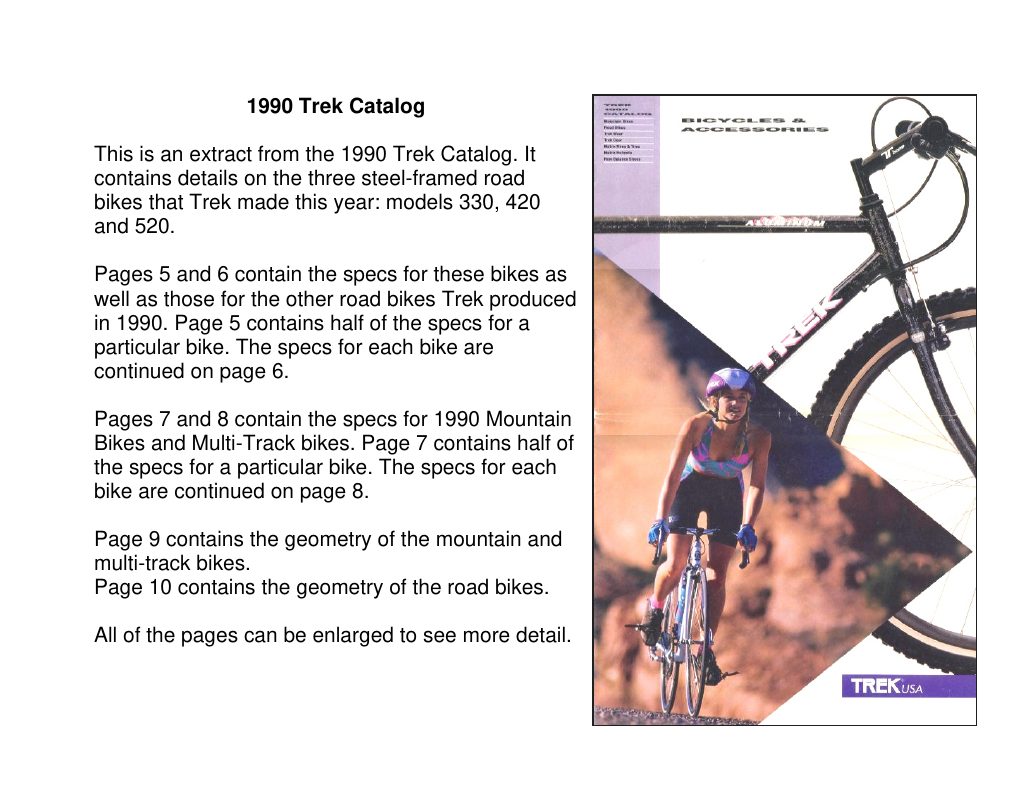 Trek 1990 catalog cover